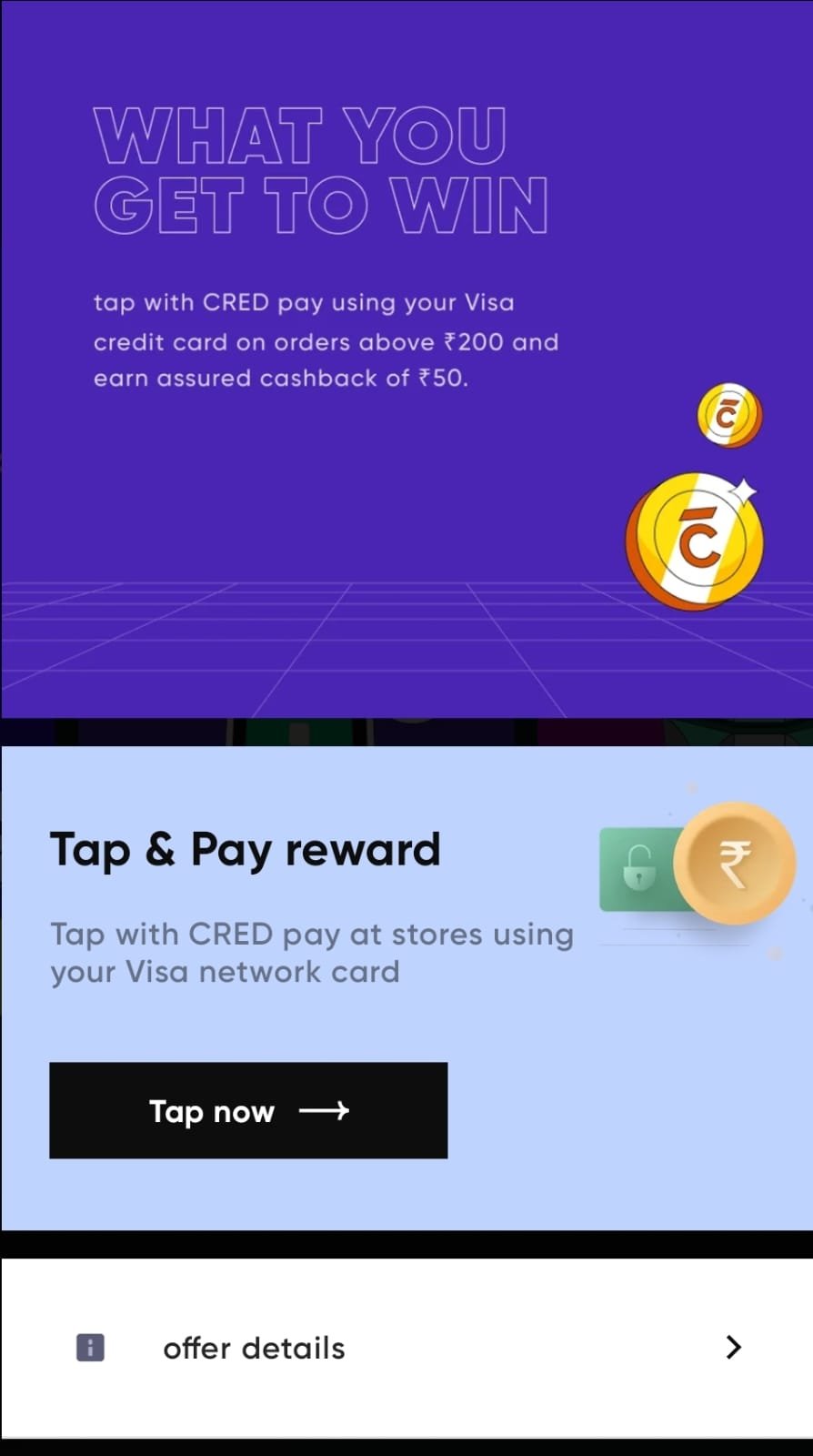 Cred tap and pay