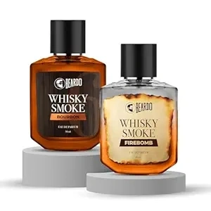 Beardo Whiskey Smoke Fusion- Firebomb & Bourbon Perfume for Men (50ml x 2) | Long Lasting Fragrance | Long Lasting Perfume for Men | Gift for Men | Gift for Friend