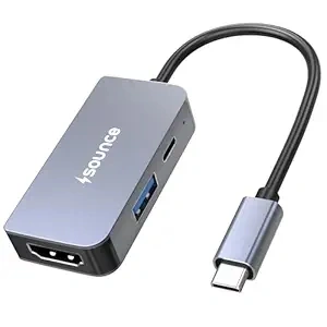 Sounce 3-in-1 Type-C to HDMI Multiport Adapter | 4K@60Hz HDMI, 5Gbps USB 3.0 & 100W PD Charging | Compact USB-C Hub for MacBook, Laptops, PCs & Other Type-C Devices