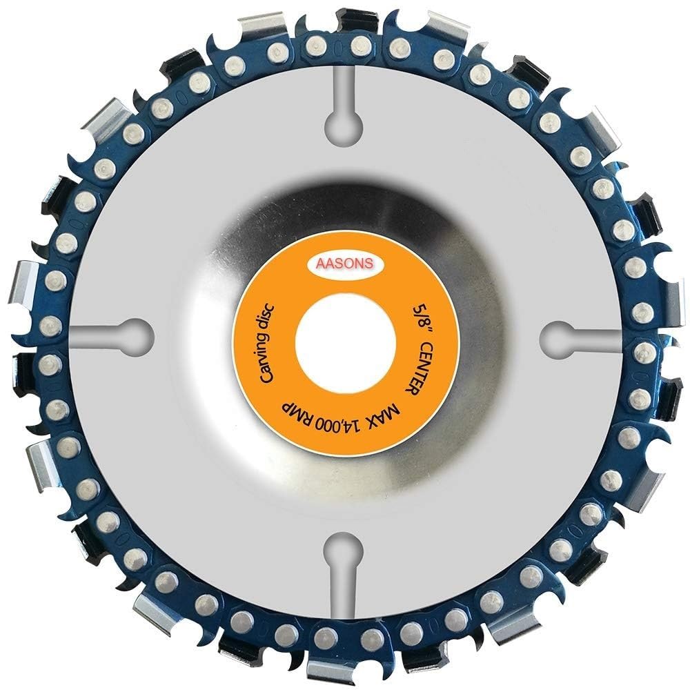 AASONS Wood Carving Disc, Depressed Centre Grinder Saw Disc for 4'' Angle Grinder, Chainsaw Grinding Wheel Chain Blade Circular Saw Shaping, Cutting, Carving Disc 100mm
