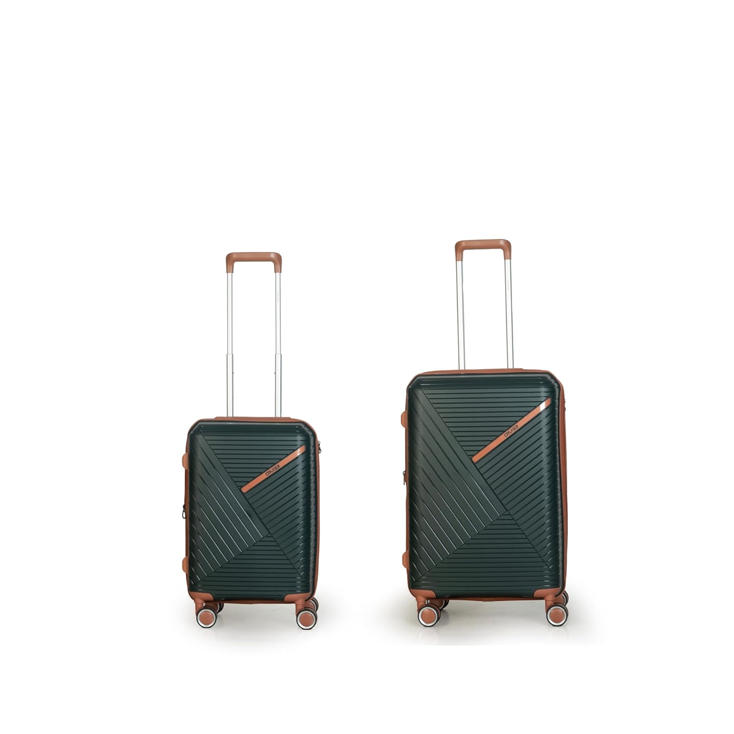 CRUISE Forest Oak Travel Trolley Bags Set (20+24 Inch)| Hard Shell Expandable Suitcases with 8 Spinner Wheels & TSA Lock | Cabin and Check-in Lightweight Luggage Bag | Adjustable Handle (Set of 2)