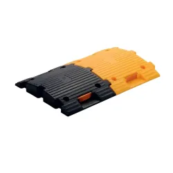 Aktion Safety 50MM 100 TON CAPACITY Speed Breaker 500MM ABS Road Bump (Black and Yellow) Pack Of 2 SIZE 250 X 350 X 50MM 100 TON CAPACITY (250MM X 2 BLOCKS)