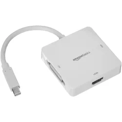 Amazon Basics AmazonBasics Mini DisplayPort to HDMI/DVI/VGA Adapter - White, 5-Pack