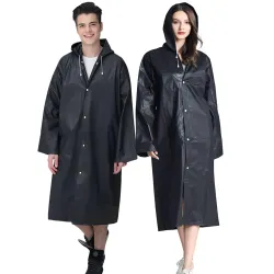 Cosowe Men's and Women's Solid Poncho (Raincoat_Black_Free Size)