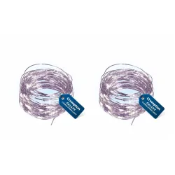 Crompton Galaxy Decoration Copper USB Powered String Fairy Lights with 100 Led Light (10 Meters, Cool Day Light, Pack of 2)