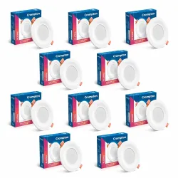 Crompton Star Lord JBNXT Junction Box Downlighter | 5W | Round | Pink | Pack of 10 | Junction Box | Cutout: 3 inch, 75 mm | For use in halls, bedroom, kitchens, office, stores