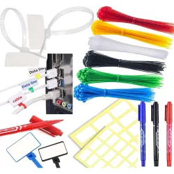 DIY Crafts 100 Ties 100 Label 3 Marker, Combo Offer, Nylon Colourful Cable Zip Tie Mounts Self-Adhesive Wall Holder Mount Clip For Wire A (100 Ties 100 Label 3 Marker, Combo Offer)