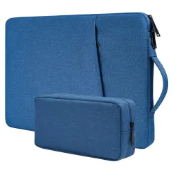 Dynotrek Zipper 14 inch Laptop Sleeve Bag, with Charger Pouch Computer Cover Accessories Pocket, Portable Laptop Case Compatible for MacBook Air/Pro, Dell, HP, Acer, Asus, Lenovo (Royal Blue)