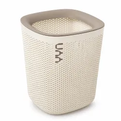 Kriva Plastic Square Open Top Trash Can | 12L Garbage Container Wastebasket | Large Capacity Hollow Dustbin for Bathroom, Kitchen, Office, Laundry, Kids & Dorm (White)
