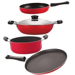 Nirlon Dishwsher Safe Non Stick Gift Cookware Set of 4 Pieces (FT13_FP11_DKD(J)_CS24)