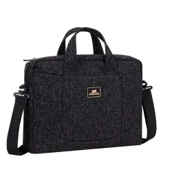RIVACASE Anvik Laptop Bag 15.6 Inches Waterproof Compact Shoulder Bag for Notebooks Ultra Light Computer Bag for Women/Men/School/Travel/Business, Compatible with Laptop Macbook Pro 15.6 inch, Black