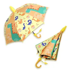 wolpin Umbrella for Men, Women, Kids with Whistle, Girls, Boys Umberallas for Rain Windproof with Cover Large Long & Non-Foldable Umbrella (Yellow)