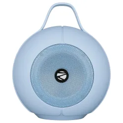 ZEBRONICS Sound POD 30 Portable Bluetooth Speaker, 12 Watts, Upto 8 Hours Playback, Passive Radiator, BTv5.3 | mSD | TWS | Splash Proof, RGB LED, Carry Handle, Deep Bass (Sky Blue)