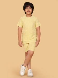 BUTRU Boys Casual T-shirt Shorts (LEMON, Pack of 2)
