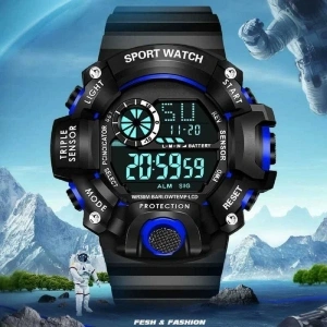 Holcano Mens Watch Digital Watch - For Men NEW GENERATION BLUE DIAL BLACK STRAP WATCHES