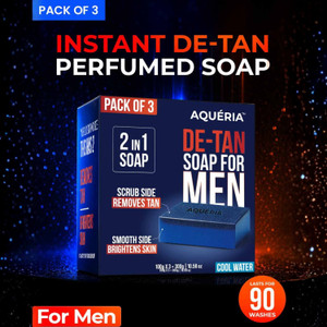 Aqueria De-Tan & Brightening 2-in-1 Bath Soap for Men | Cool Water Fragrance -