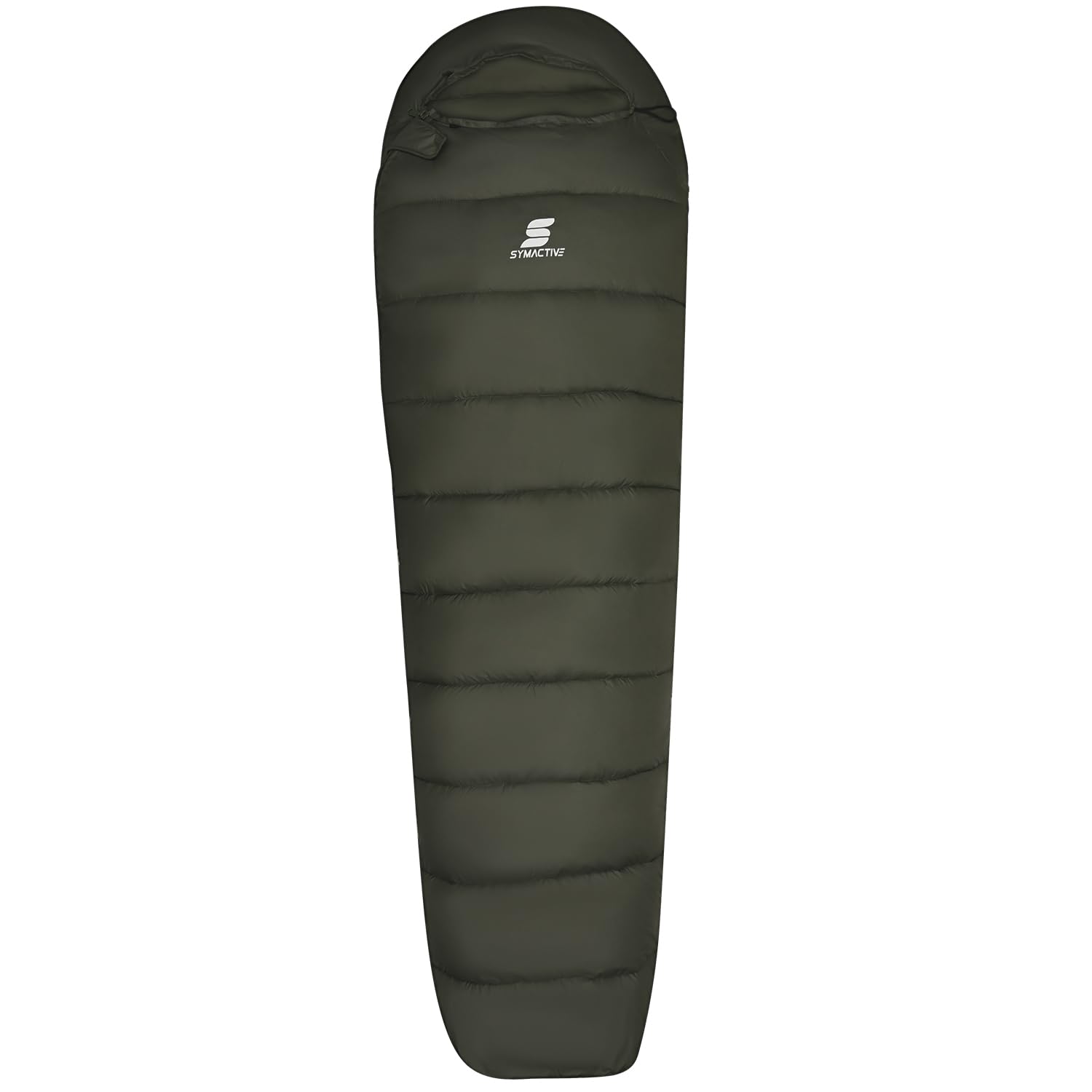 Amazon Brand - Symactive Sleeping Bag 0°C to 20 °C, Lightweight Premium Camping Sleeping Bag with Extra Fleece Liner for Winters | Ideal Camping Accessory (Green, for Adults Upto 6.2 Ft)