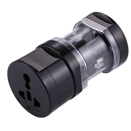 EzLife International Multipurpose Travel Adapter All in One US, AUS, UK, EU, NZ, Europe, North/South America & 150+ Countries (Black) (Pack of 1 (Black))