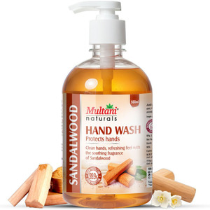 Multani Naturals Sandalwood Hand Wash | 99.9% Germs Protection | Dermatologically Testd - Hand Wash Pump Dispenser (500 ml)