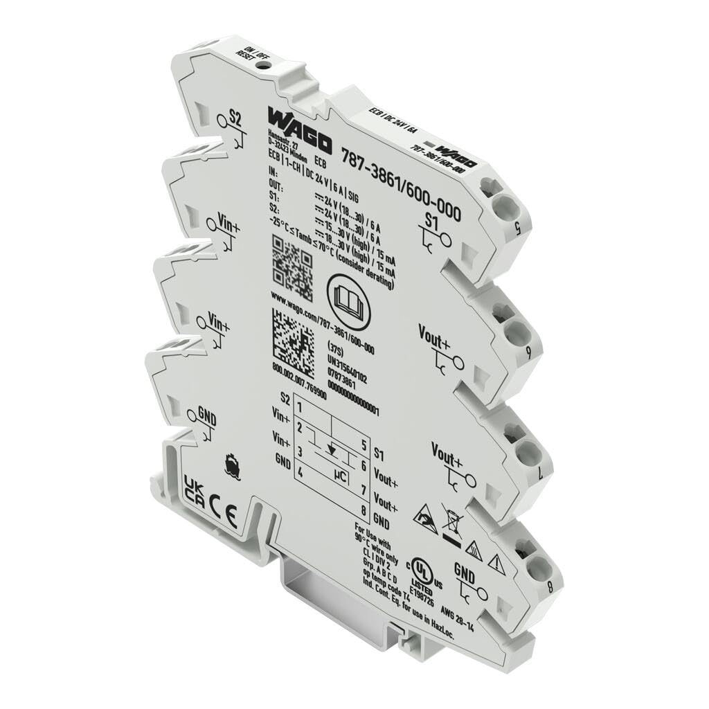 Electronic circuit breaker; 1-channel; 24 VDC input voltage; 6 A; Signal contact