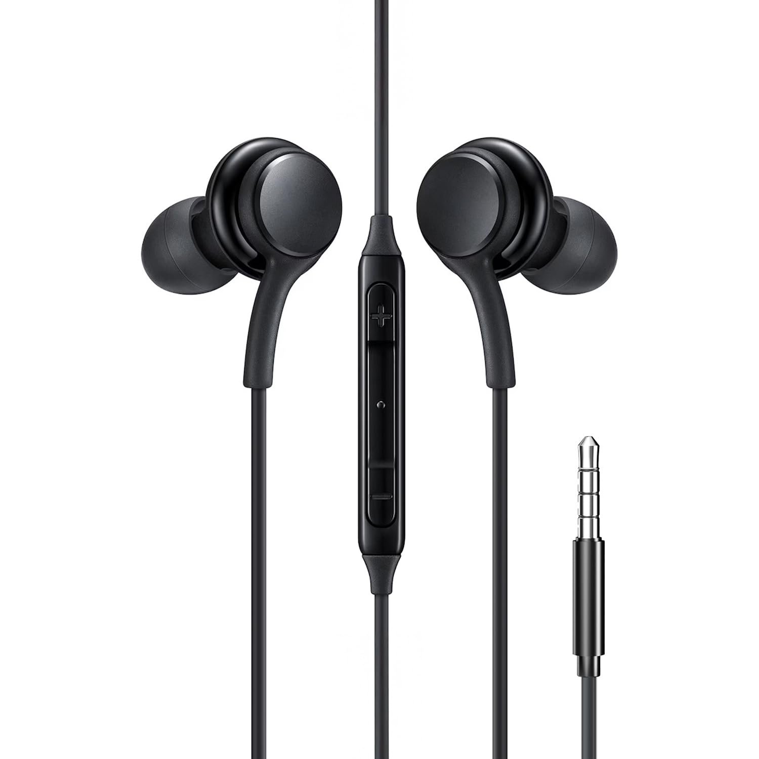 HAMMER 3.5mm Wired Earphones with Mic & in-line Controls, 13mm Dynamic Drivers, Clear Sound Compatible with Phone, Laptop & Tablet (Black)