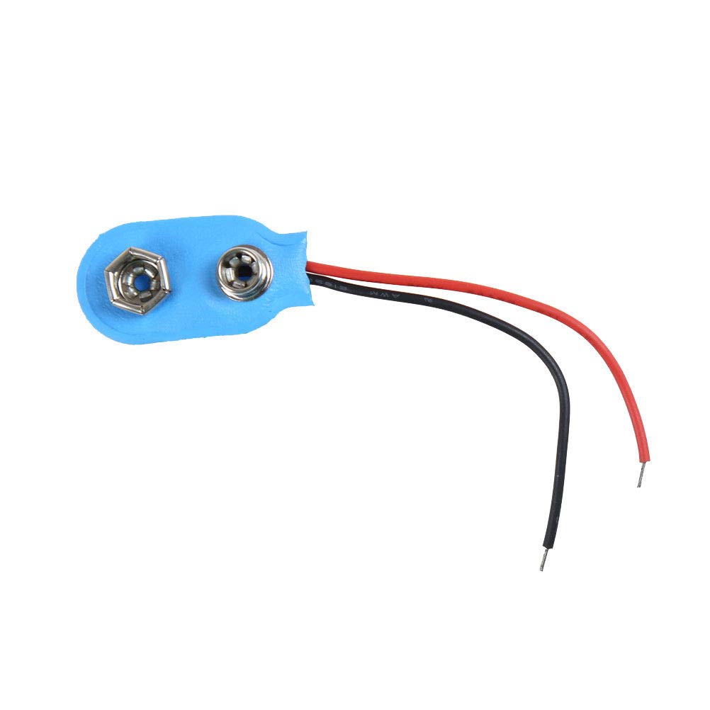 Invento 1pcs 9V 9volt Battery Holder Clip Snap On Connector Cable Lead Blue