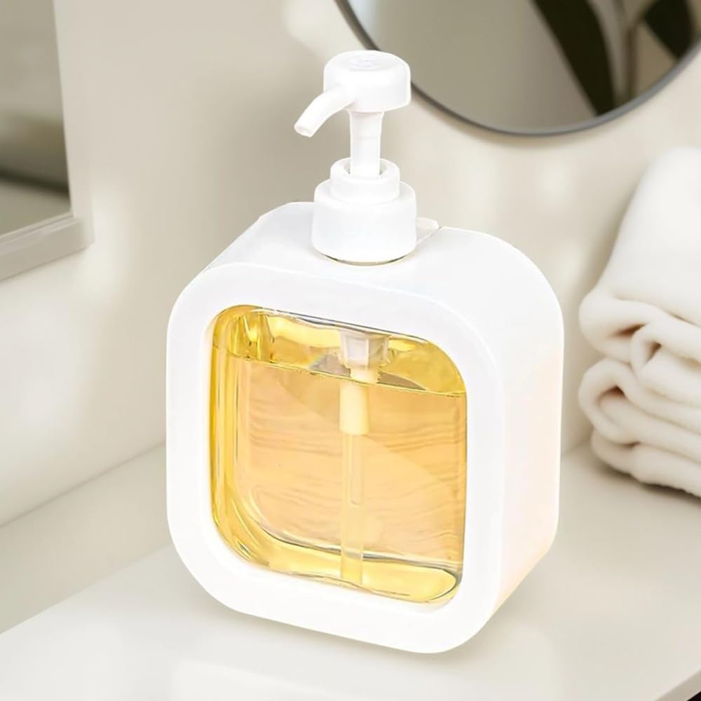 BENAVJI Dispenser for Bathroom Accessories Dishwasher Liquid Soap Holder Dispenser Refillable Pump Bottle 300ml for Hand Wash Dish Wash Shampoo Conditioner Shower Gel Pack of 1