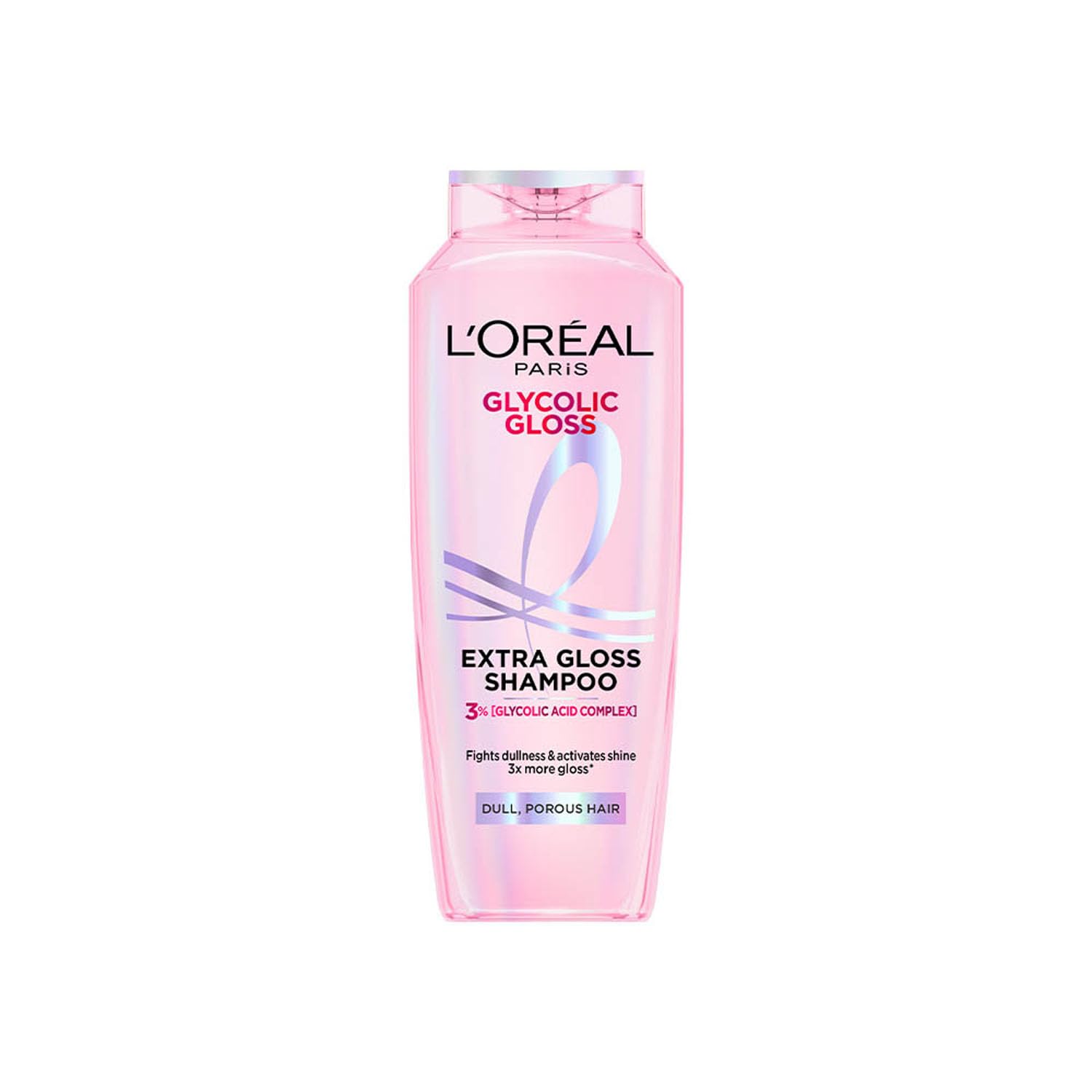 L’Oréal Paris Glycolic Gloss Shine Boosting Shampoo, powered by 3% Glycolic Acid, for dull hair, restores hair quality for gives 3x more gloss, 340ml