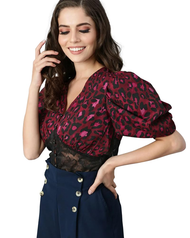 EYEBOGLER Vibrant Visions Trendy Women's Print Regular Fit Tops