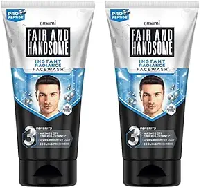 Fair and Handsome Instant Radiance Face Wash | Pro-Peptide | Instant Radiance| Washes of Fine Pollutants | Cooling Freshness | 150g (Pack of 2)