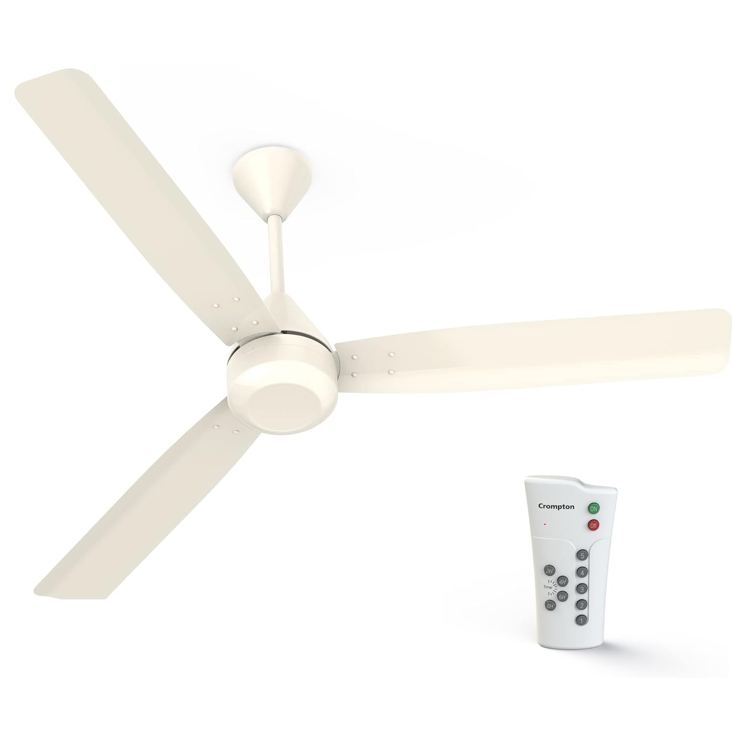 Crompton Energion Cromair 1200mm BLDC Ceiling Fan with Remote Control | BEE 5 Star Rated Energy Efficient | Anti-Rust | Superior Air Delivery | 28 Watt | 5 Years Manufacturer's Warranty | Ivory
