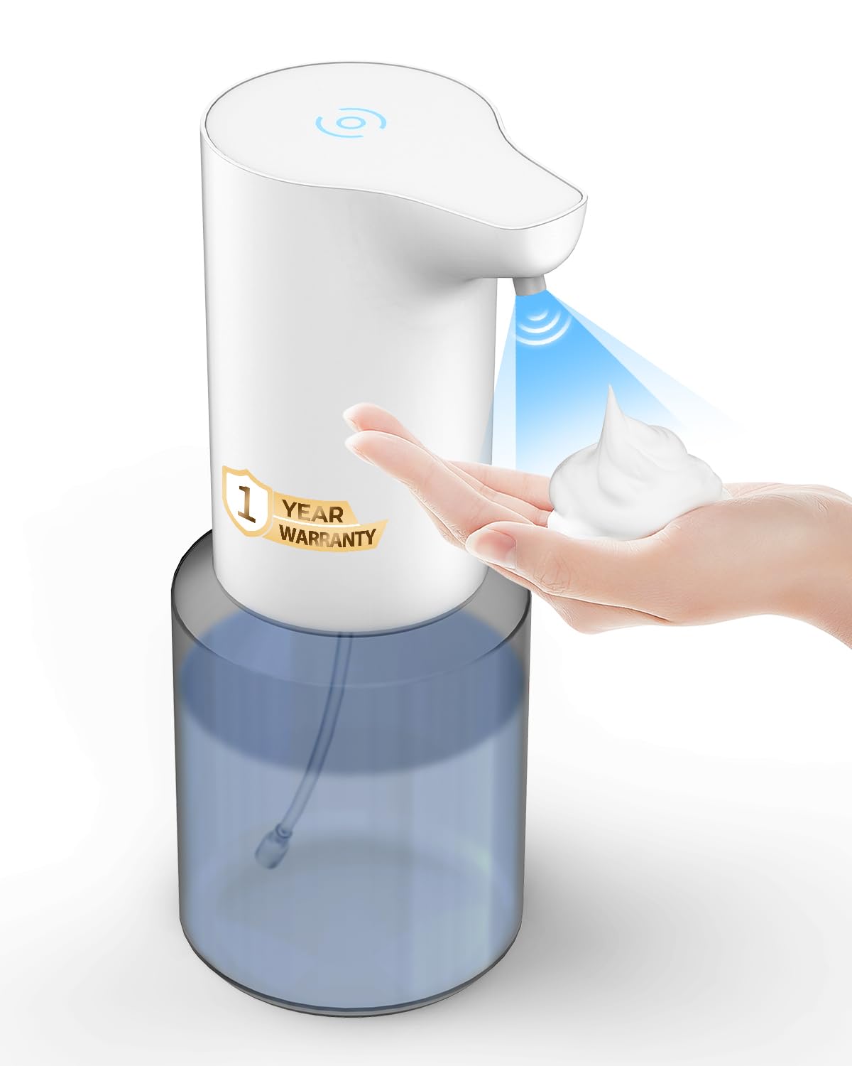 Automatic Soap Dispenser, 350ml Sensor handwash Dispenser Bottle, Touchless Rechargeable Foaming Handwash Dispenser for Kitchen, Bathroom, Office