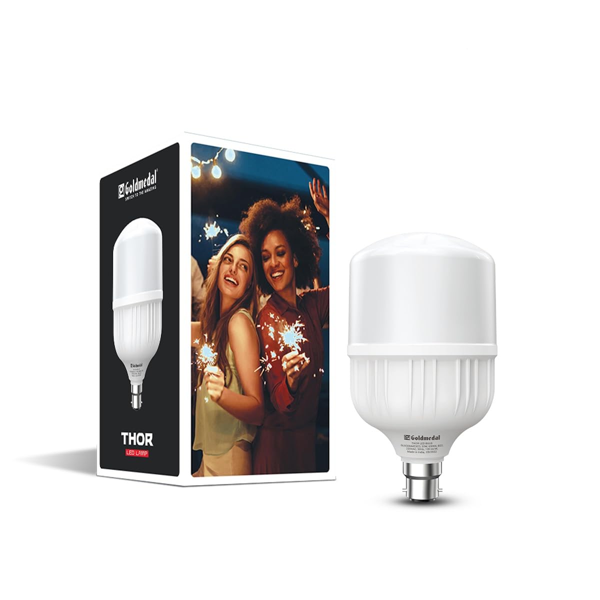 Goldmedal Thor 30W B22 Base LED Bulb for Home & Office | Energy Efficient | 230 Degree Light Coverage | Surge Protection up to 4KV | Rated Life 15000 Hrs |Cool Daylight (6500K)