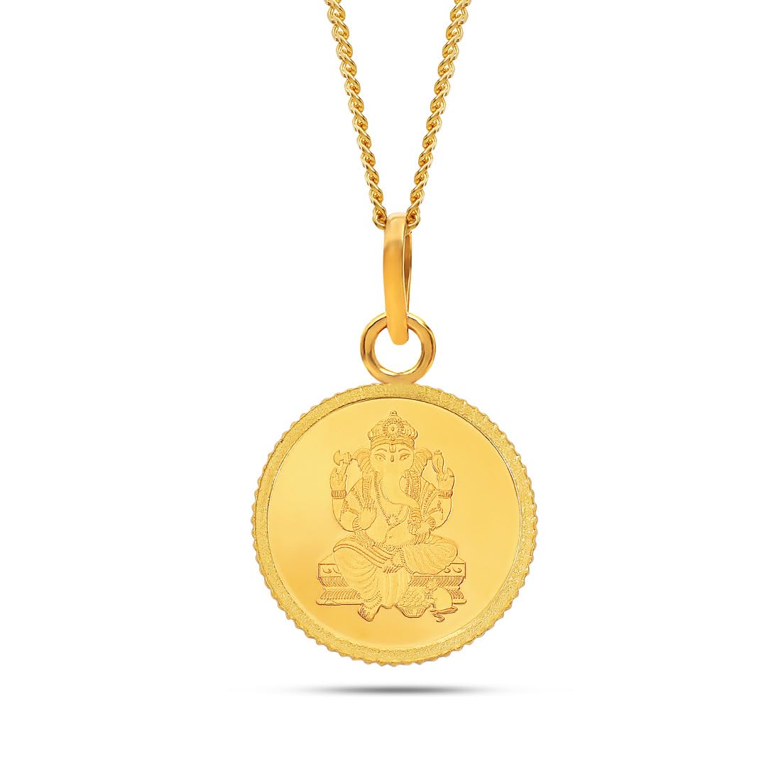 KALYAN JEWELLERS Women 24K (999) Purity Goddess Lakshmi Gold Coin Pendant 2 Gms