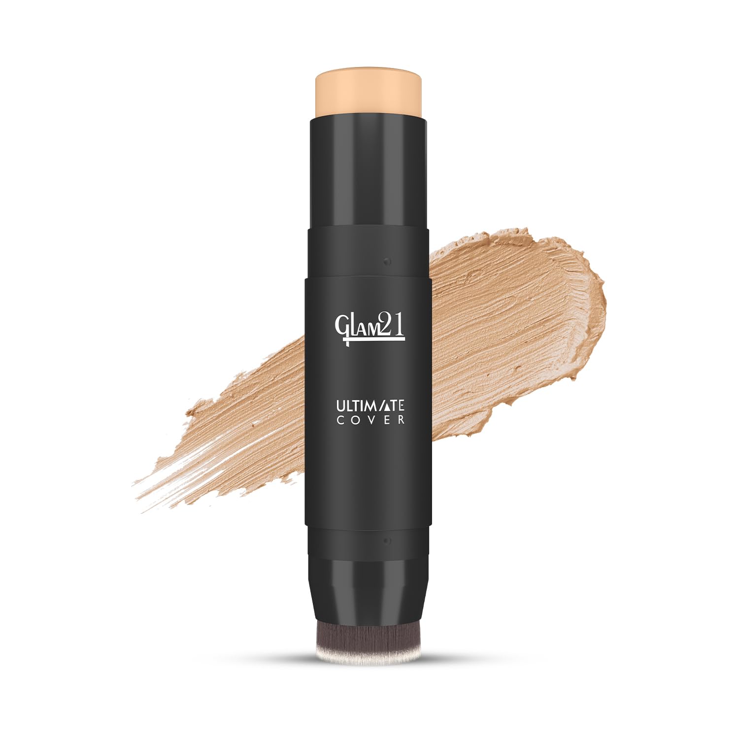 Glam21 Ultimate Cover Foundation Stick | Face Foundation Stick with In-Built Brush | WaterProof, Long Lasting Formula & Natural Matte Finish | For All Skin Tone | 8gm| 01-Vanilla Twist