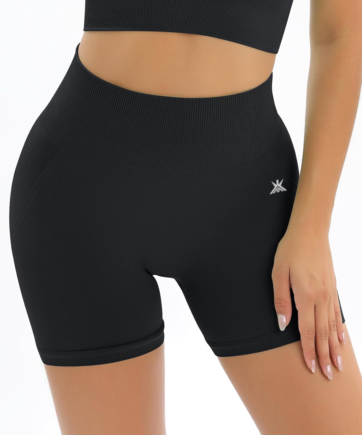 Kobo Active Wear for Women | High Waist | Squat-Proof | Workout Short Tights for Women | 4-Way Stretch | Shorts for Gym, Cardio | Yoga Shorts | Gym (Imported)