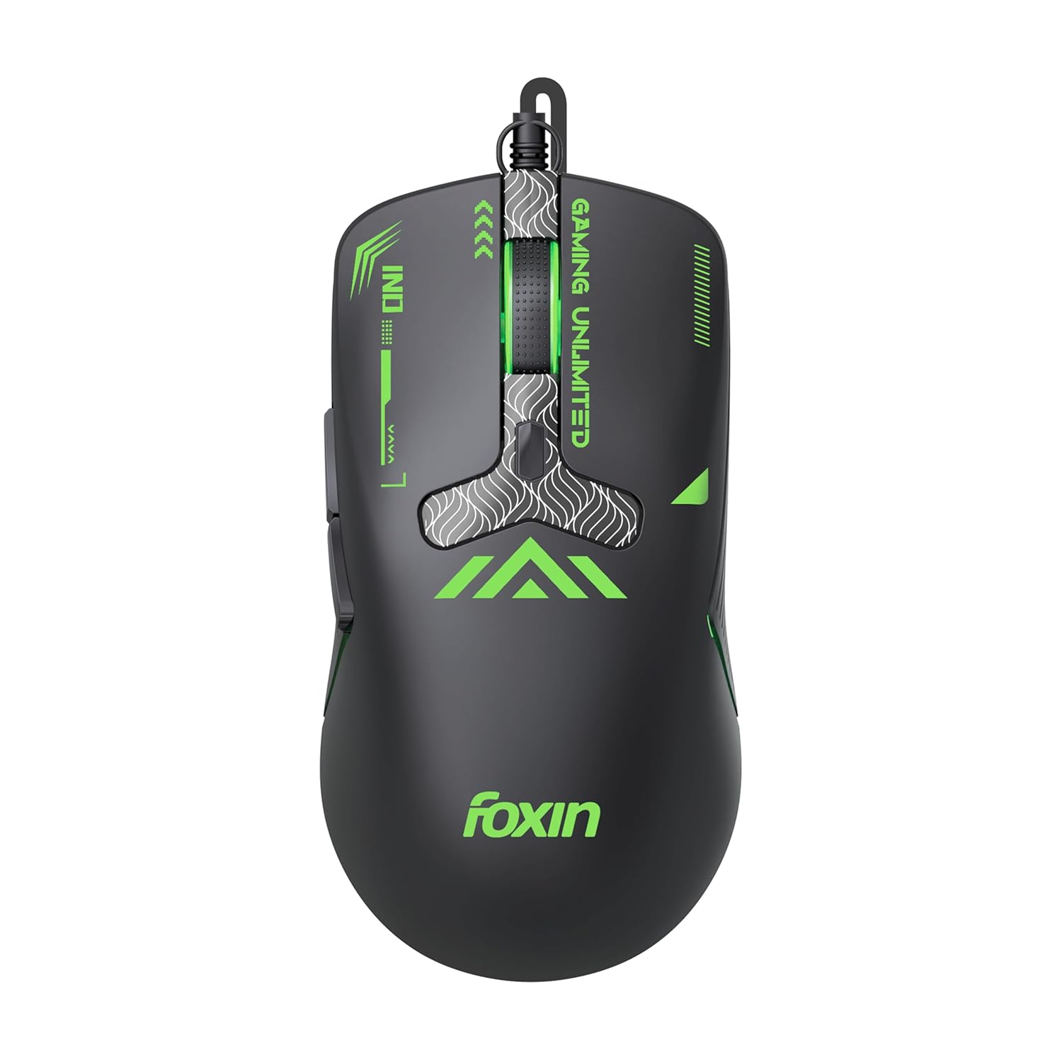 Foxin Phantom GM 104 USB Wired Gaming Mouse with Upto 7200 DPI Gaming Sensor | 6 Buttons | Upto 10 Million Clicks | RGB Lighting | Ergonomic Design | 1.5m Cable (Black)