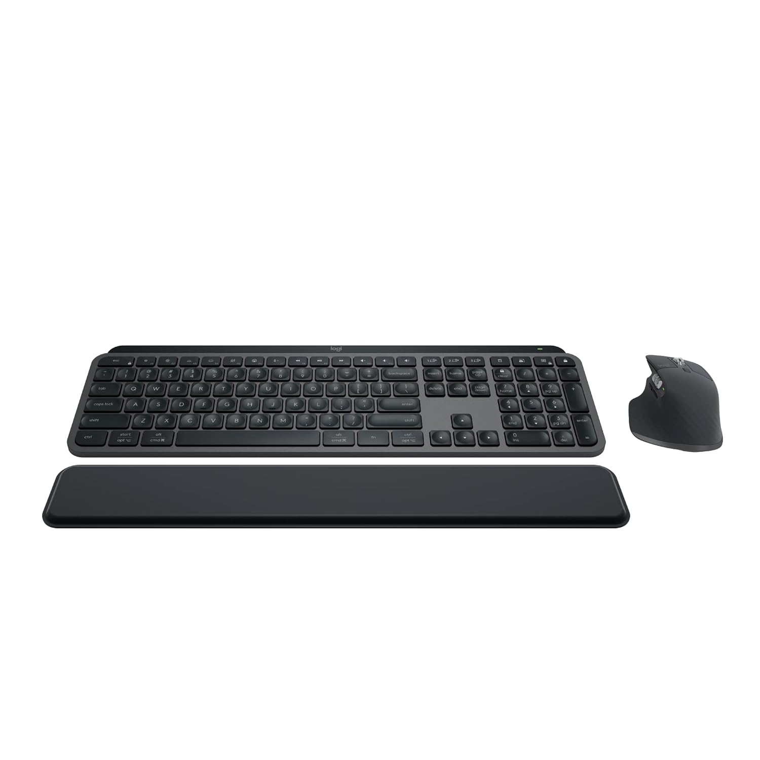 Logitech MX Keys S Combo - Performance Wireless Keyboard and Mouse with Palm Rest, Customisable Illumination, Fast Scrolling, Bluetooth, USB C, for Windows, Linux, Chrome,
