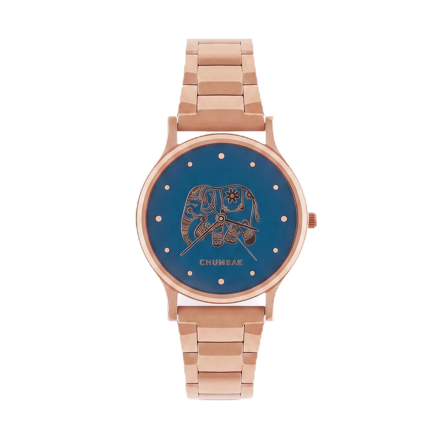 TEAL BY CHUMBAK Round Dial Analog Watch for Women|Jungle Flowers Women's Collection| Stainless Steel Strap|Gifts for Women/Girls/Ladies |Stylish Fashion Watch for Casual/Work