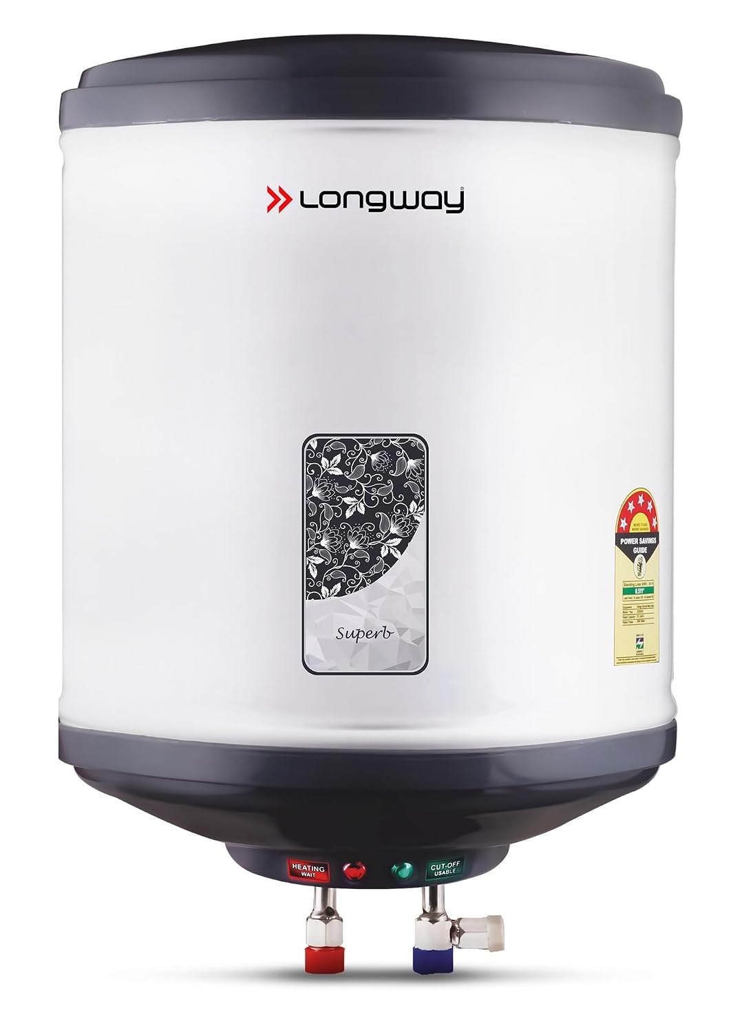 Longway 10 Liters 5 Star Rated Automatic Storage Water Heater for Home | Water Geyser | Electric Geyser with Multiple Safety System & Anti-Rust Coating | 5 Years Warranty on Tank | Gray