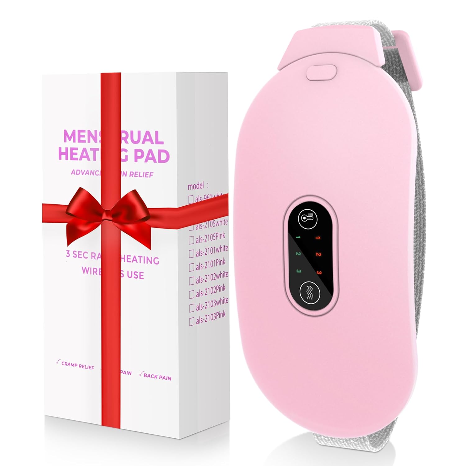 Glyduny - Thermal Pads for Cramps, Period Cramp Massager, Wireless Portable Heating Pad with 6 Heat Levels & 6 Massage Modes, Heating Pad