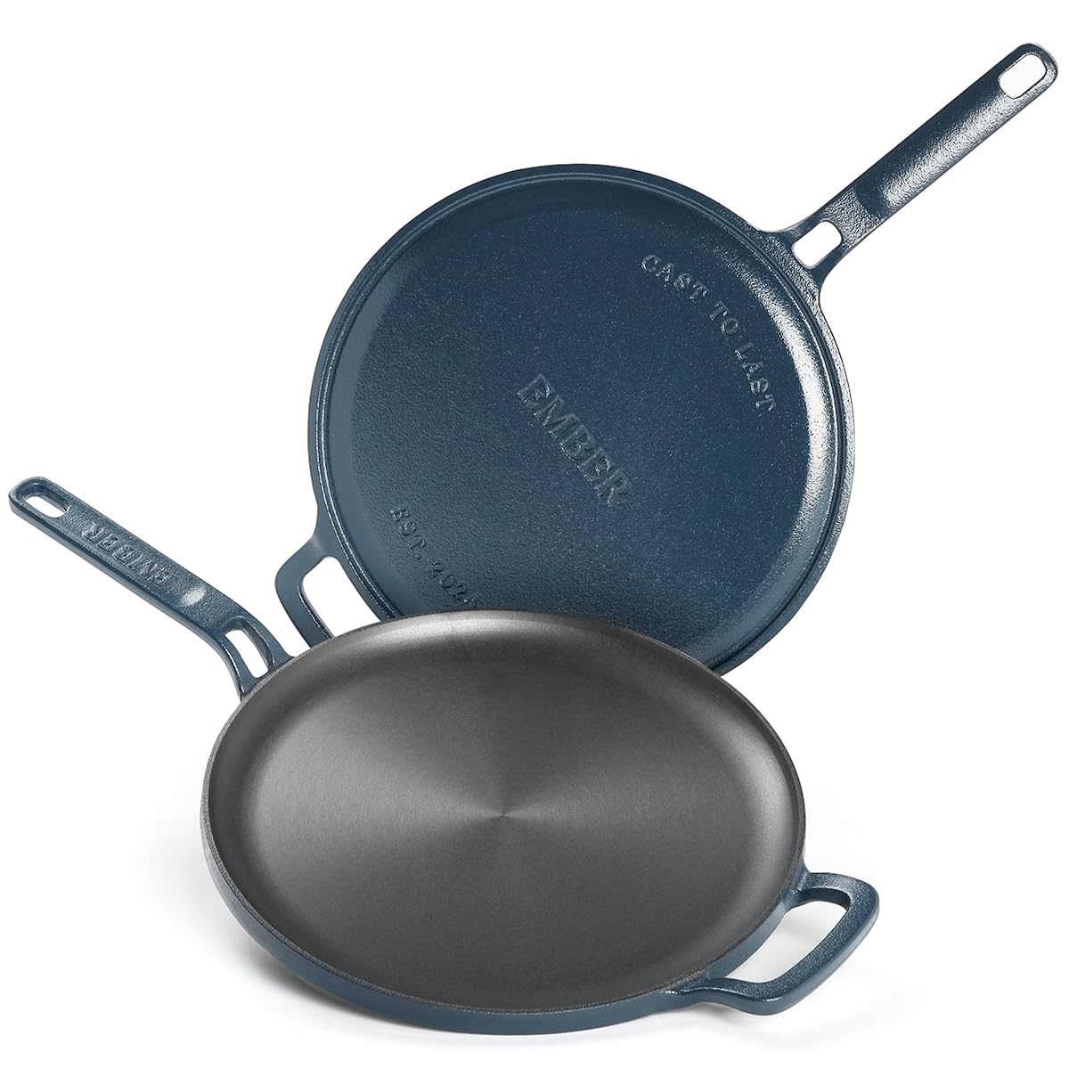 Ember Cookware Pre-Seasoned Cast Iron Tawa for Dosa & Roti 27 cm | 10-Year Warranty | 30% Lighter, Non Stick Induction Cookware | Non Stick Dosa Tawa | Heavy Duty Cookware | Blue