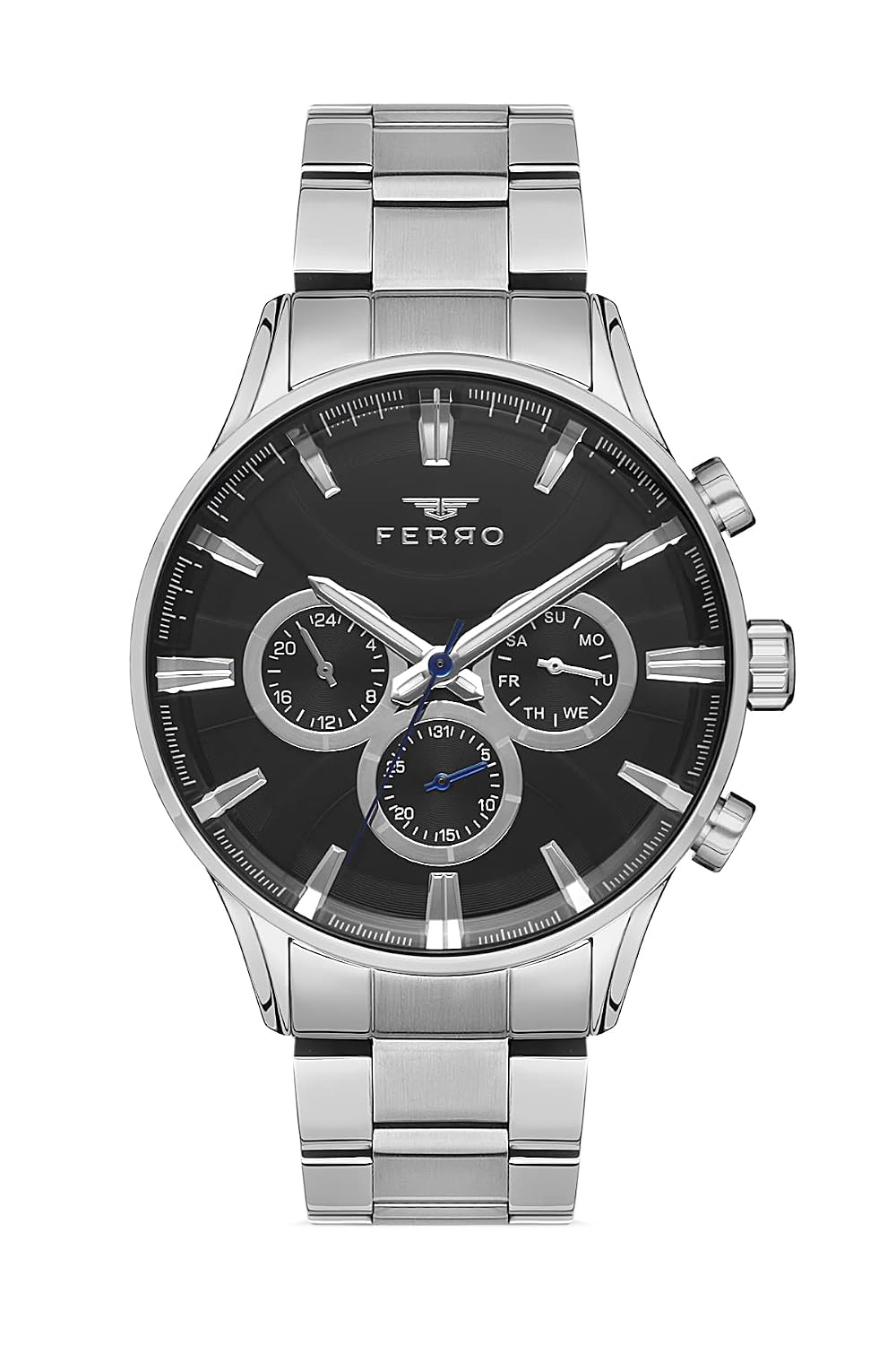 Ferro Multifunction Black Round Dial Men's Watch - FM11180A-A2