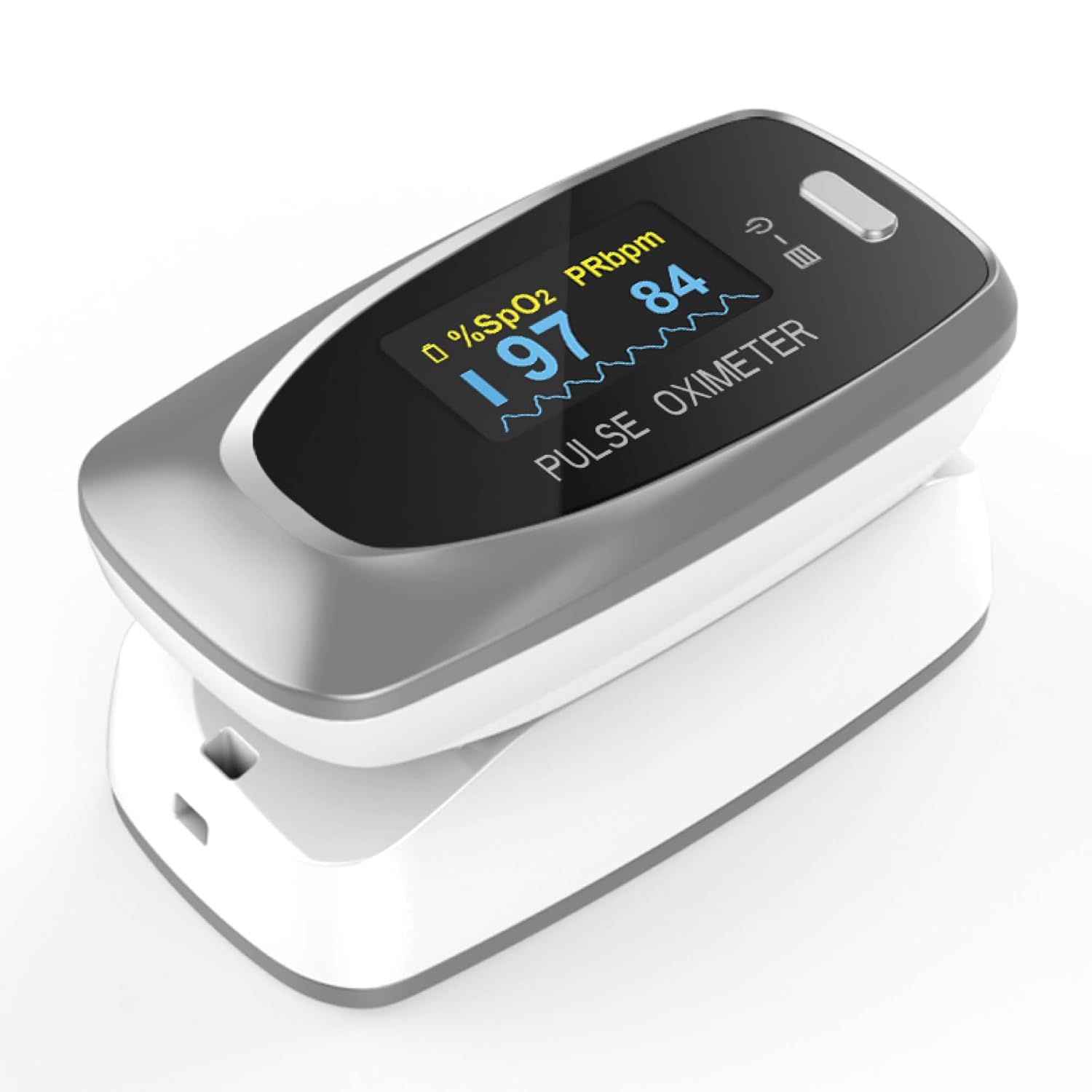 CMS50D2 Digital Finger Pulse Oximeter, SpO2, PR and Optional PI Monitor with Pulse Waveform |Adjustable Brightness & Display|Auto Standby|Voice & PR Sound Alerts|Low-Battery Indicator