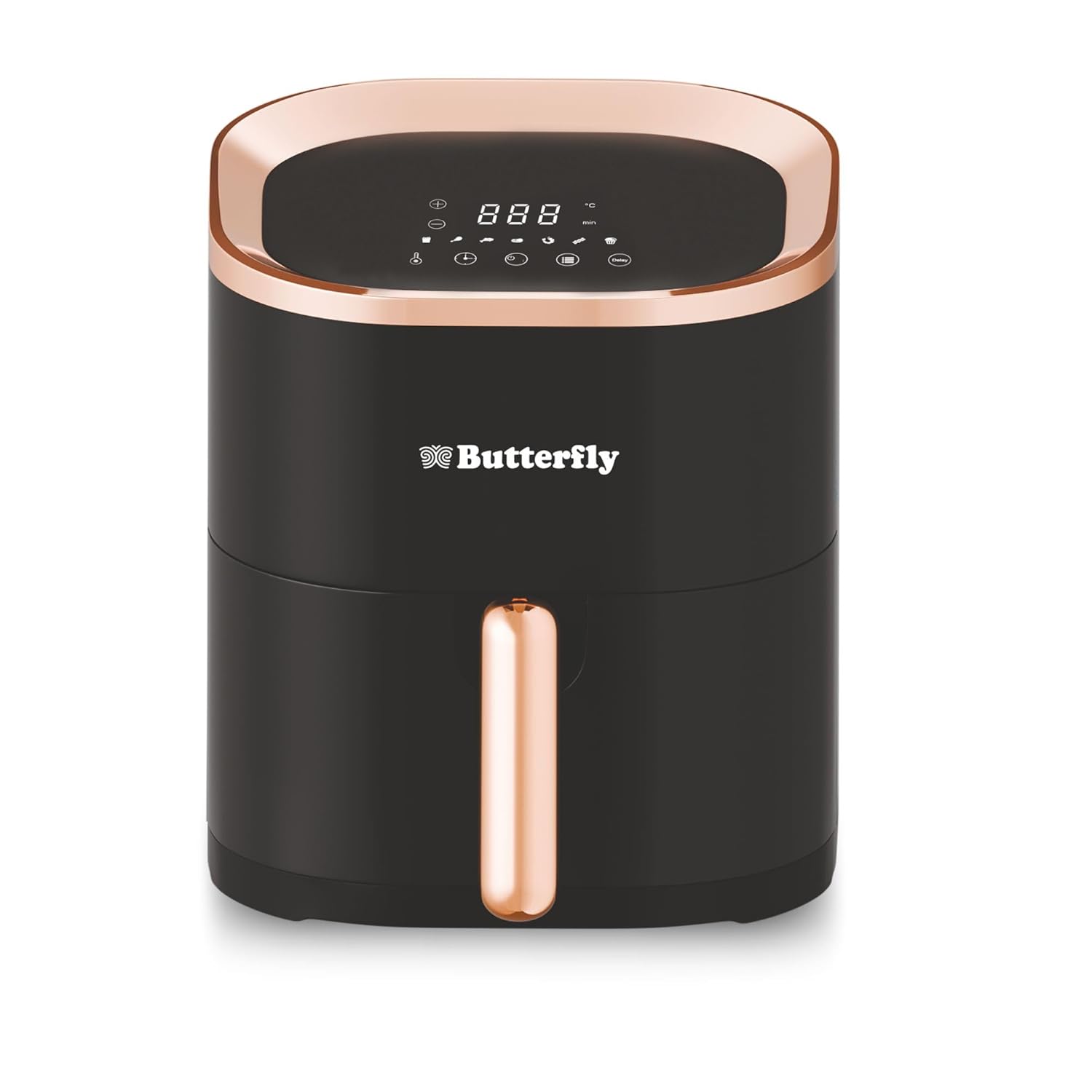 Butterfly Magnum Digital Air Fryer 4.5L, 1200W | 360° High Speed Air Circulation Technology | Low Fat Cooking | 7 Preset Menu, Removable Non Stick Coating Basket | Digital Touch Display Panel | Black