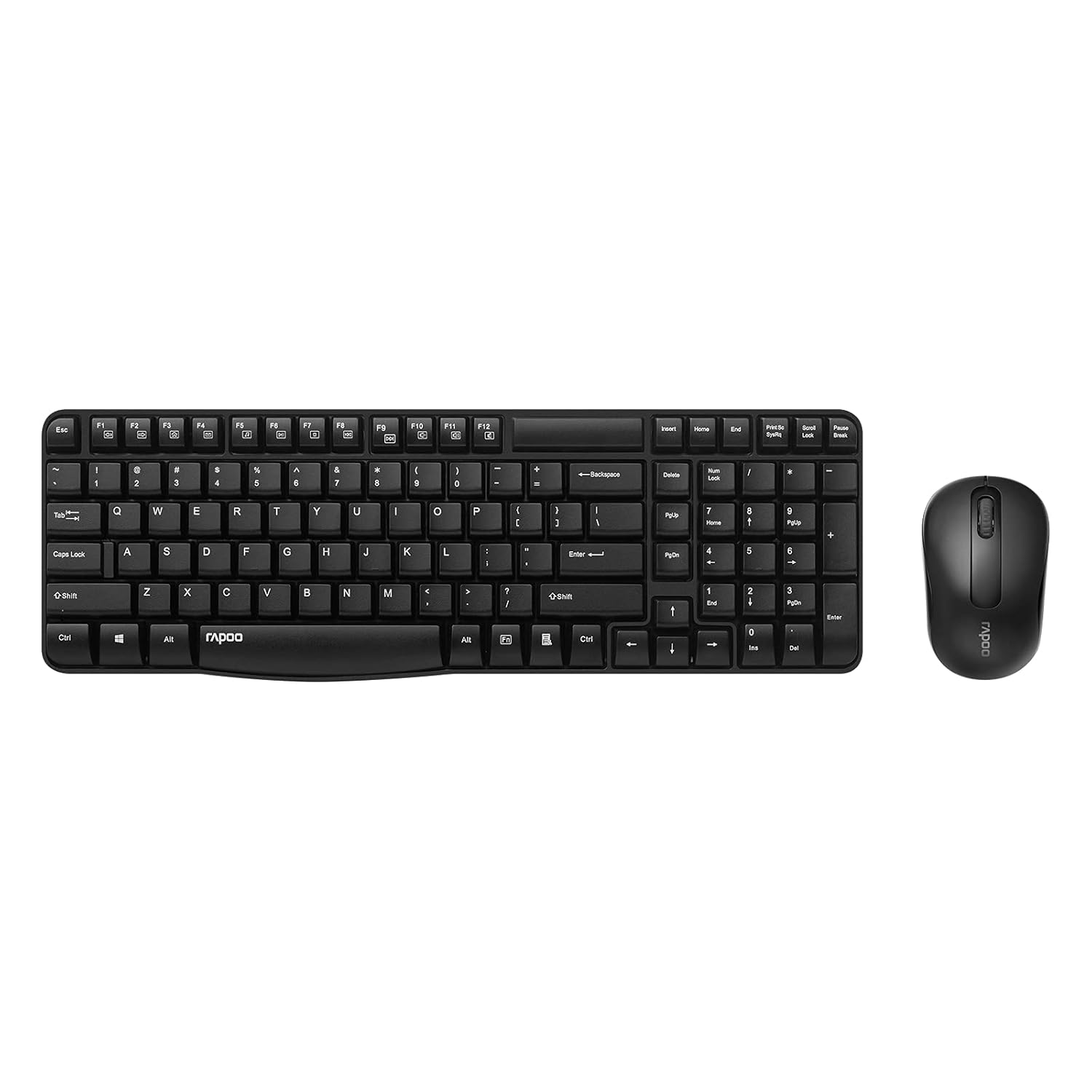 Rapoo X1800S Wireless Optical Keyboard & Mouse Combo 2.4GHz 1000 DPI 10M Transmision Fn Keys-Black