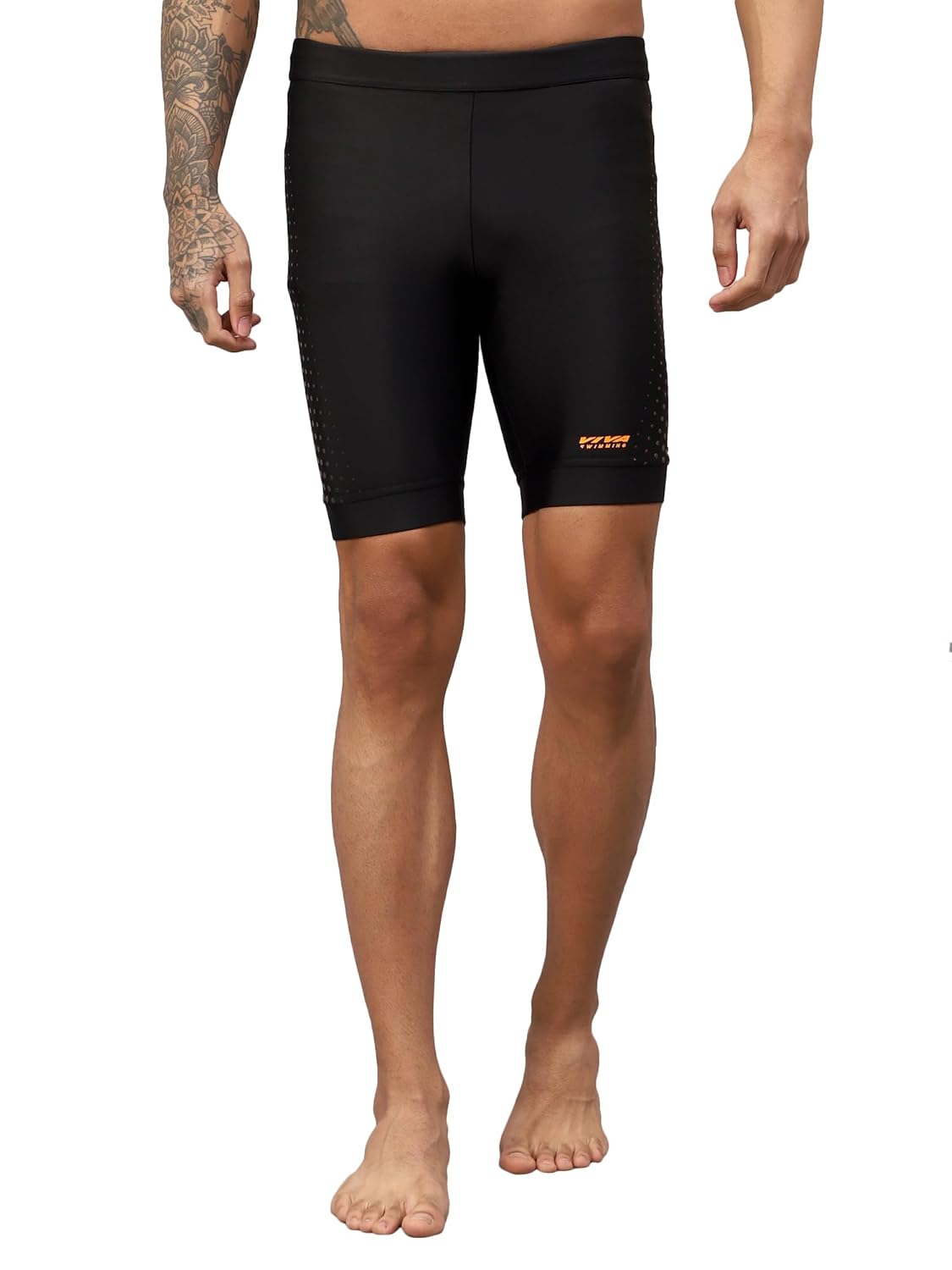Viva Swimming OMSJ-334 Men Printed Active Swimwear Multi-Purpose Body Fit Jammers Shorts (Training,Athletic,Skating,Cycling,Fitness) Adjustable Quick-Dry Boys Swim Trunks (Navy, S)