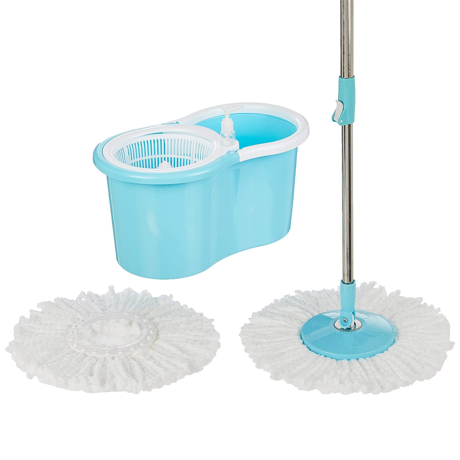 Radiant Stainless Steel Microfiber Floor Cleaning Mop with Removable Washable Cleaning Pad and Integrated Water Mechanism,mop for Cleaning Floor(Multicolour) (Spin Mop)