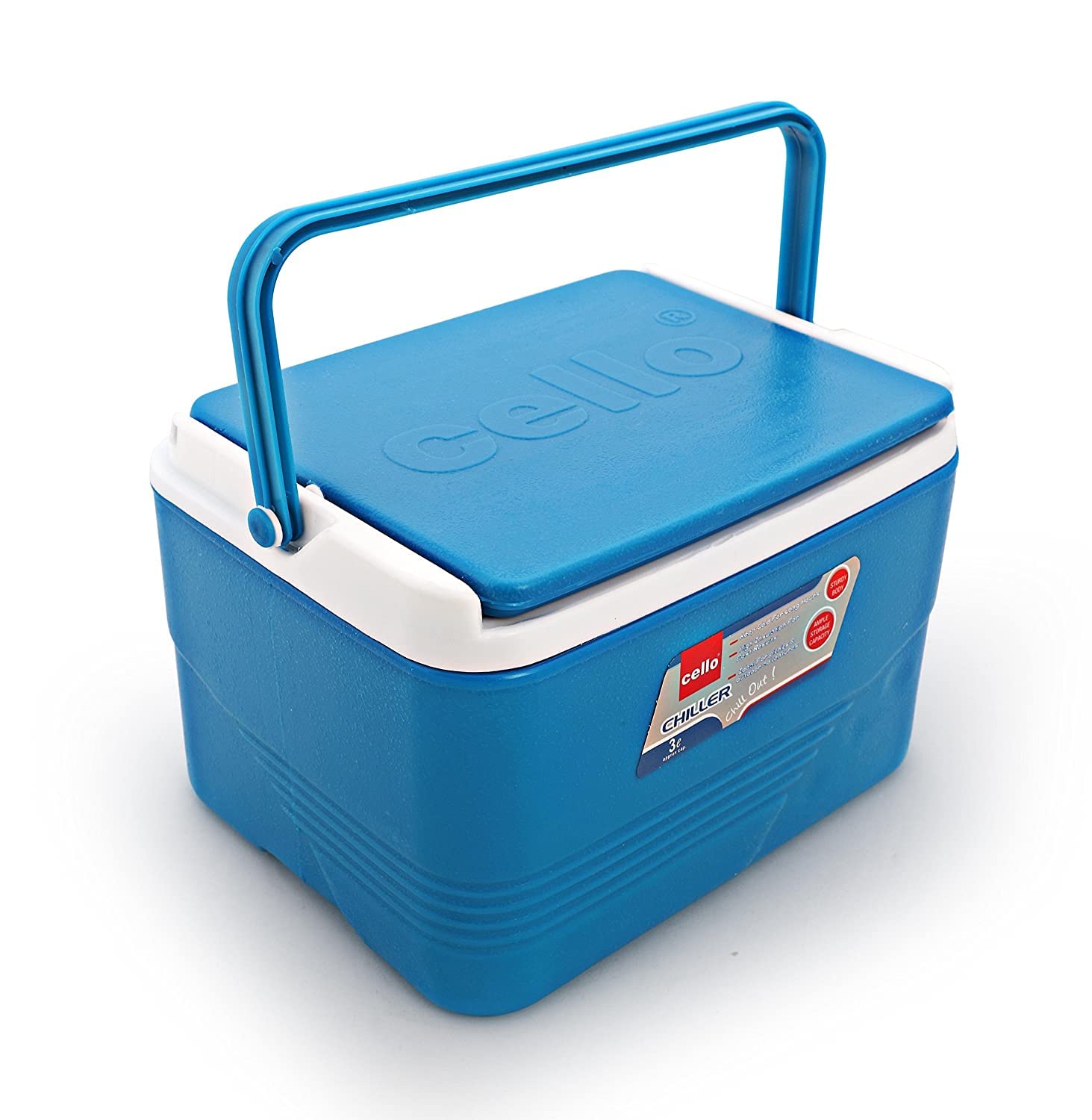 Cello Plastic Chiller Ice Packs | Standard Size for Travel Party Bar Ice Cubes | Cold Drinks | Medical Purpose | 3 litres, Blue