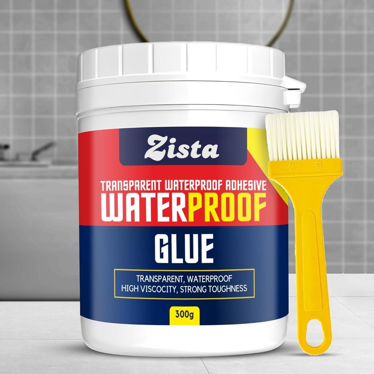 Crack Seal Glue 300gm with Brush | Transparent Waterproofing Glue for Roof Leakage, Pipes, Tiles & Walls | Epoxy Sealant Solution for Long-Lasting Leak Protection